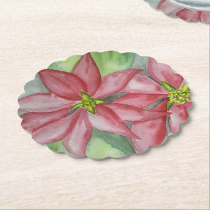 Weihnachtsuntersetzer aus Poinsettien Untersetzer