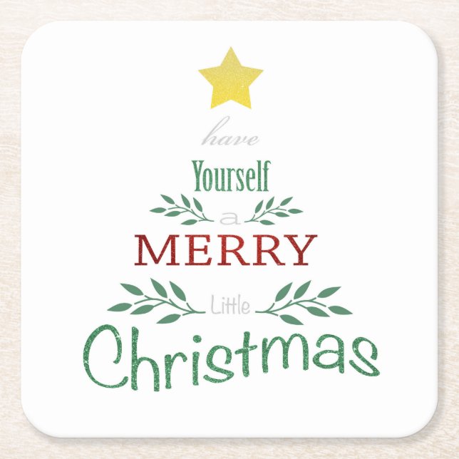 WeihnachtsUntersetzer Rechteckiger Pappuntersetzer (Vorderseite)