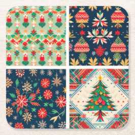 WeihnachtsUntersetzer Rechteckiger Pappuntersetzer