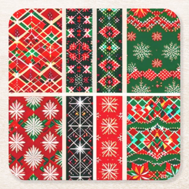 WeihnachtsUntersetzer Rechteckiger Pappuntersetzer (Vorderseite)