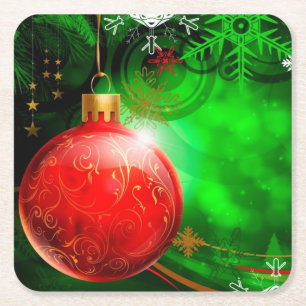 WeihnachtsUntersetzer Rechteckiger Pappuntersetzer