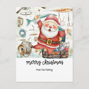 Weihnachtsurlaub für Angelfreunde mit dem Weihnach Feiertagspostkarte