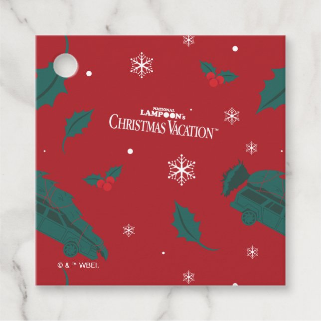 Weihnachtsurlaub Holly Muster Geschenkanhänger (Vorderseite)