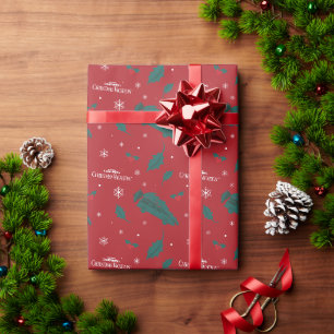 Weihnachtsurlaub Holly Muster Geschenkpapier