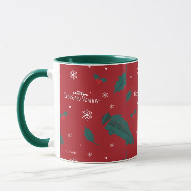 Weihnachtsurlaub Holly Muster Tasse (Links)