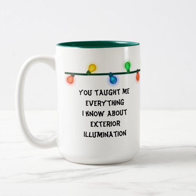 Weihnachtsurlaub Quote Tasse Weihnachtslicht (Links)