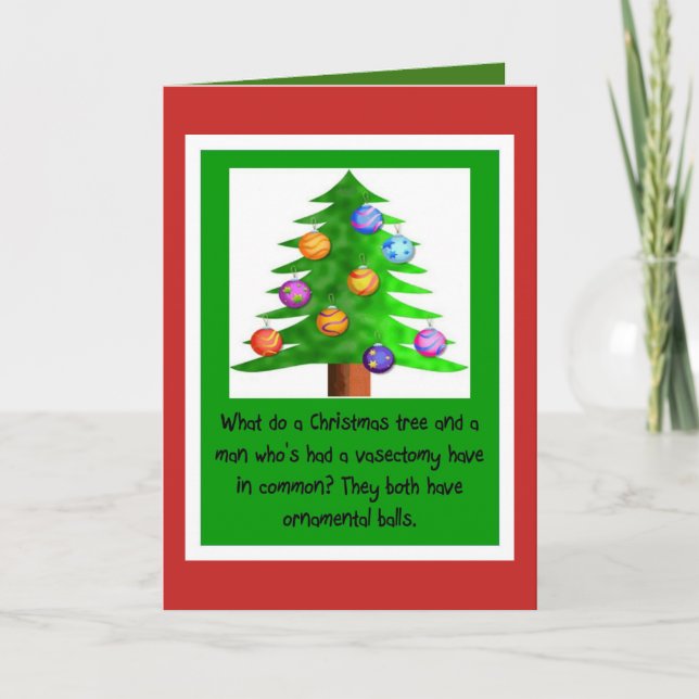 Weihnachtsvasectomy-Bälle Feiertagskarte (Vorderseite)