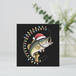 Weihnachtsvater Bass Fisch Lustig Angeln Fischer Feiertagskarte