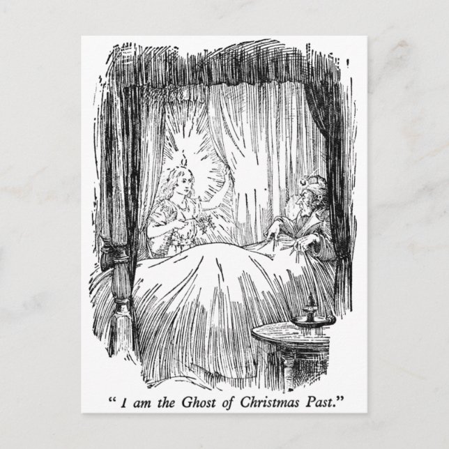 Weihnachtsvergangenheit (mit Text) Feiertagspostkarte (Vorderseite)