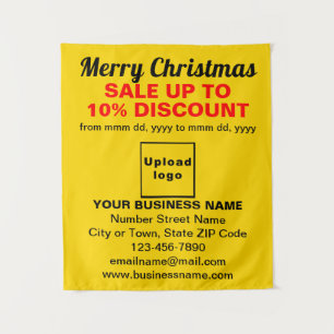 Weihnachtsverkauf auf gelbem Band Wandteppich