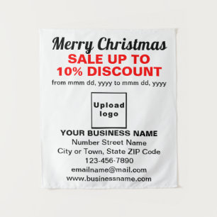 Weihnachtsverkauf auf weißem Band Wandteppich