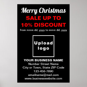 Weihnachtsverkauf für Geschäftsleute auf schwarzem Poster