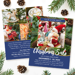 Weihnachtsverkauf Shopping Festlich Navy Blau Gesc Flyer