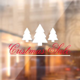 Weihnachtsverkauf, Waldbäume Fensteraufkleber