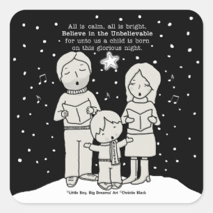 Weihnachtsverkehr Quadratischer Aufkleber