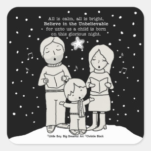 Weihnachtsverkehr Quadratischer Aufkleber