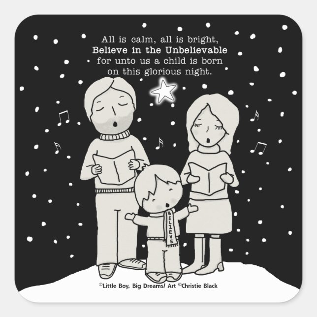 Weihnachtsverkehr Quadratischer Aufkleber (Vorderseite)