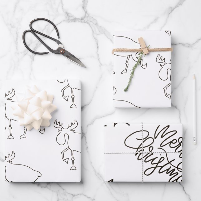 Weihnachtsverpackung Geschenkpapier Set (Vorderseite)