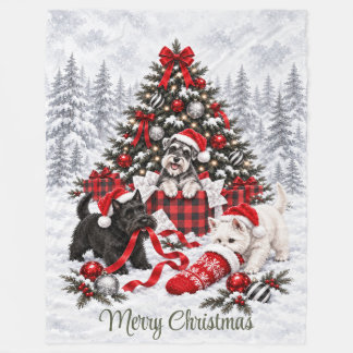 Weihnachtsverpackung Schabernack Scottie Schnauzer Fleecedecke
