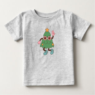 Weihnachtsverrückter Baum Baby T-shirt