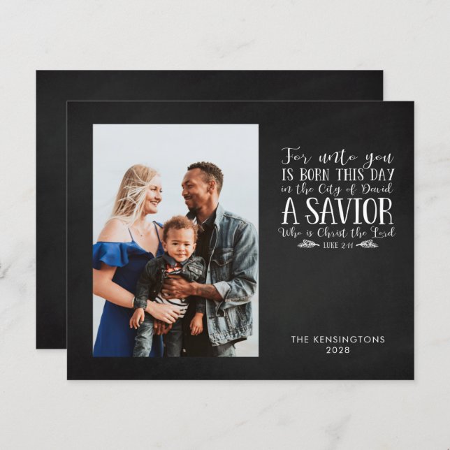 Weihnachtsverse Typografie Holiday Foto (Vorne/Hinten)