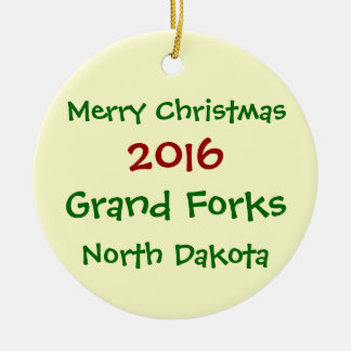 WEIHNACHTSverzierung 2016 GRAND FORKS NORTH DAKOTA Keramik Ornament