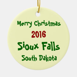 WEIHNACHTSverzierung 2016 Sioux Falls South Dakota Keramik Ornament