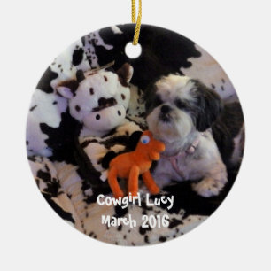 Weihnachtsverzierung addieren Foto Keramik Ornament