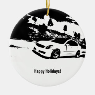 Weihnachtsverzierung der Limousine-G35 Keramikornament