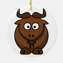 Weihnachtsverzierung des Gnu-(Wildebeest) Keramikornament
