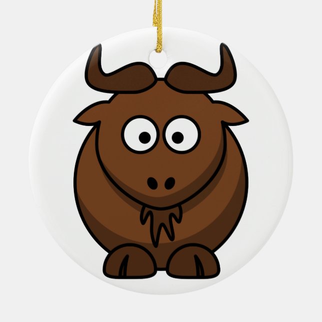 Weihnachtsverzierung des Gnu-(Wildebeest) Keramikornament (Hinten)