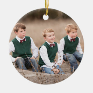 Weihnachtsverzierung FOTO-FRONT und MITTEILUNGS-AN Keramik Ornament