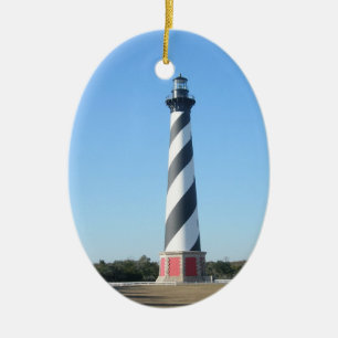 Weihnachtsverzierung Hatteras Leuchtturm-OBX NC Keramik Ornament