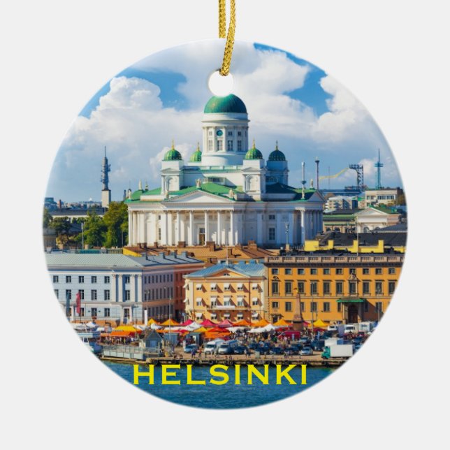 Weihnachtsverzierung Helsinkis Finnland Keramik Ornament (Vorne)