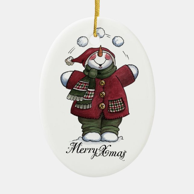 Weihnachtsverzierung Keramik Ornament (Vorne)