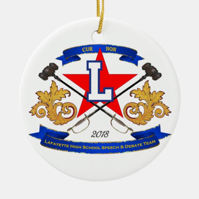 Weihnachtsverzierung Lafayettesprache-u. Keramik Ornament (Vorne)