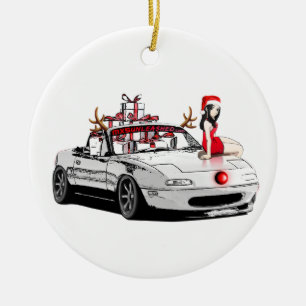 Weihnachtsverzierung MX5 Miata Keramikornament