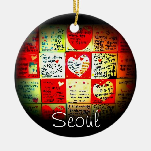 Weihnachtsverzierung Seouls, Südkorea Keramik Ornament (Vorne)