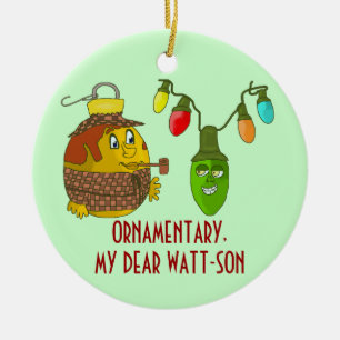 Weihnachtsverzierung Sherlocks Holmes Keramik Ornament