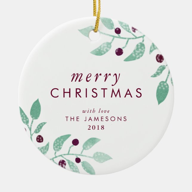 Weihnachtsverzierung *The reizendes Merry* Keramik Ornament (Vorne)