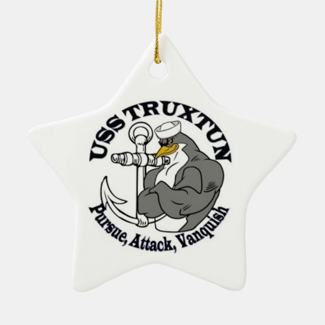 Weihnachtsverzierung USSs TRUXTUN Keramik Ornament (Vorne)