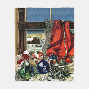 Weihnachtsverzierungen Fleecedecke