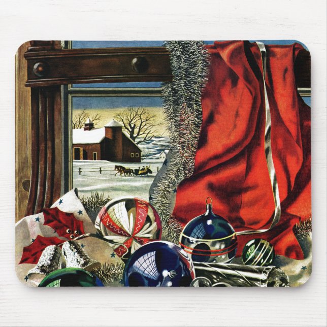 Weihnachtsverzierungen Mousepad (Vorne)