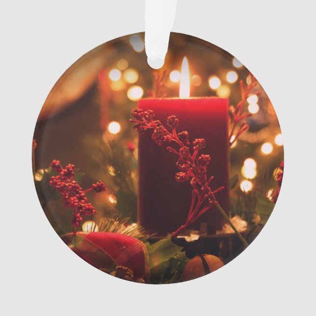 Weihnachtsverzierungs-Acrylrunde beleuchtete Kerze Ornament (Vorderseite)