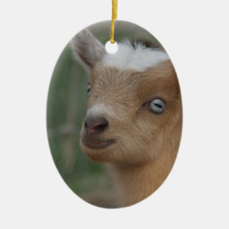 WEIHNACHTSverzierungs-BABY-BLAU-MIT AUGEN ZIEGE Keramikornament