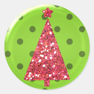 Weihnachtsverzierungs-Baum-Aufkleber Runder Aufkleber