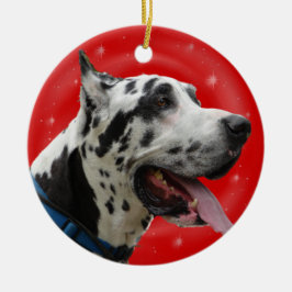 WEIHNACHTSverzierungs-HARLEKIN-DEUTSCHE DOGGE Keramikornament