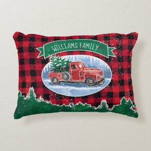 WeihnachtsVintager LKW addieren Namen Dekokissen
