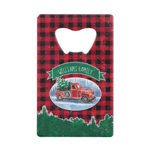 WeihnachtsVintager LKW addieren Namen Geldbeutel Flaschenöffner