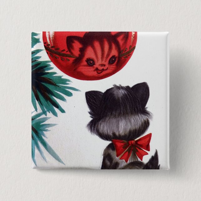 WeihnachtsVintager retro Button (Vorderseite)